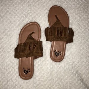 Fringe flip flops